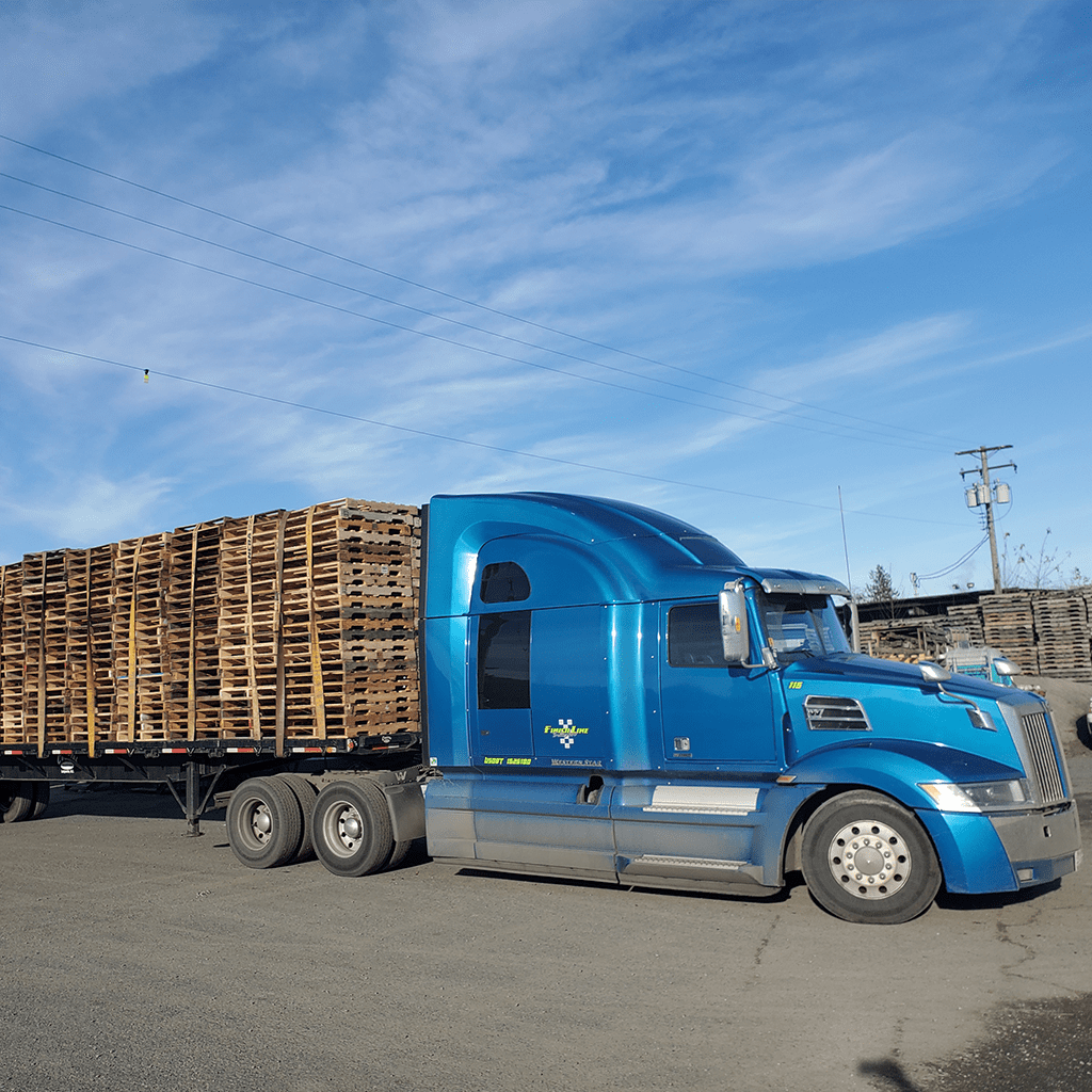 truck loaded with pallets