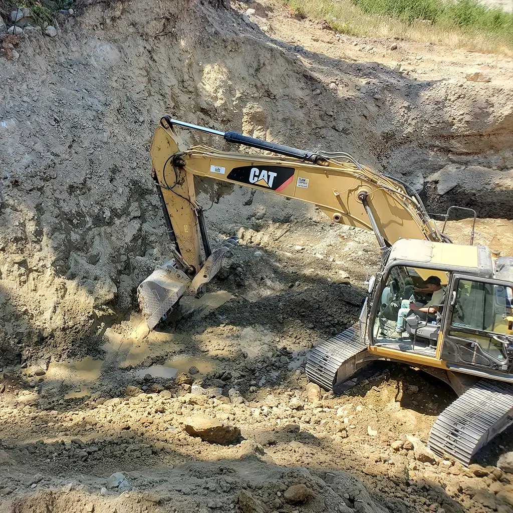 Excavating at a dig site